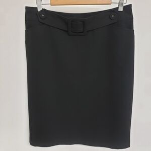 Talbots Women's Sz 10 Straight Stretch Black Skirt with Removeable Front…